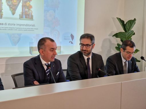 Al centro Marco Gheller, presidente di Fondation Émile Chanoux