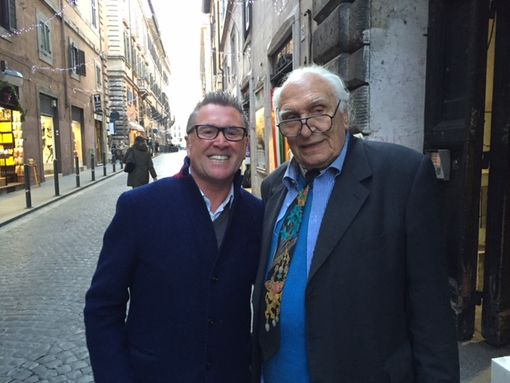 Marco Pannella nel 2002 insieme a Ivo Collé, allora deputato della Valle d'Aosta