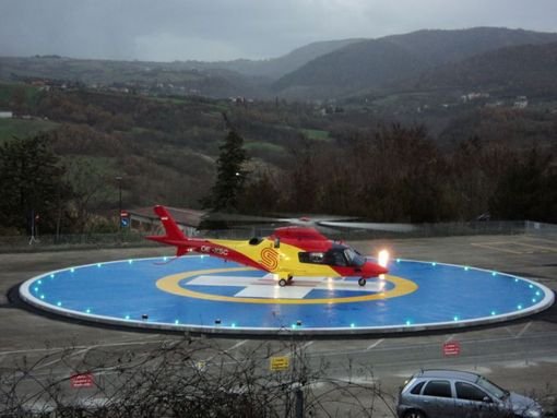 Un'elisuperficie con impianto di assistenza al volo notturno realizzata dalla Tecnoconsulting