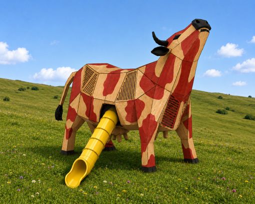 "Barbotine", la mucca realizzata dallo scultore valdostano Giangiuseppe Barmasse a Le Grand-Bornand (ph. Marcello Dondynaz)