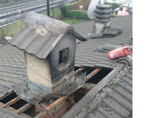 Incendio  canna fumaria in regione Tzamberlet ad Aosta