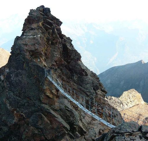Il tratto finale della via ferrata sul Mont Emilius