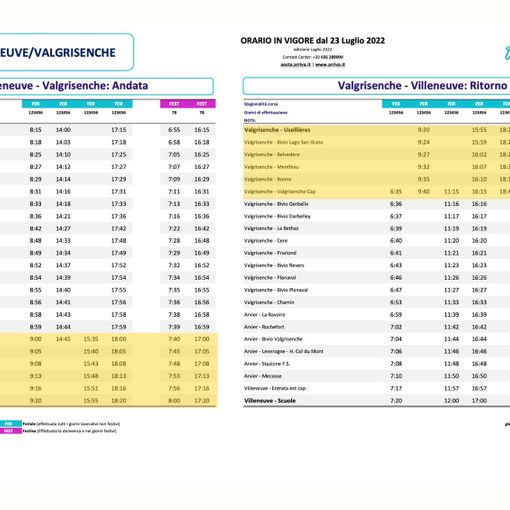 Valgrisenche: Da oggi nuova linea bus per collegamento con Villeneuve