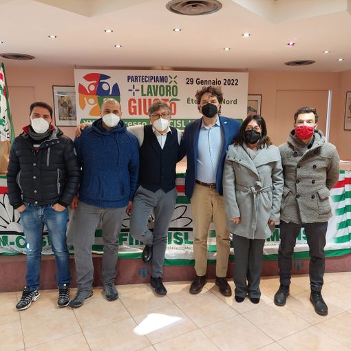 Fabio Fabiani, Hans Pistolesi, Fausto Renna, Massimiliano Nobis (Segr. Nazionale Fim Cisl), Cristina Perron, Mattia Droz