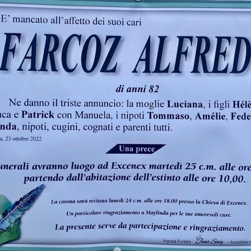 L'alpino Alfredo Farcoz è andato avanti