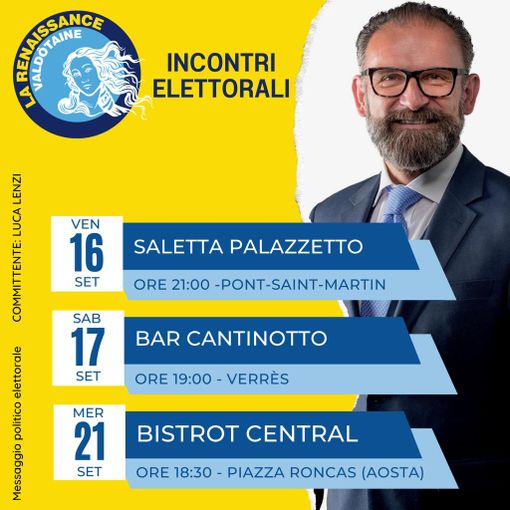Elezioni: CALENDARIO PROSSIMI INCONTRI PUBBLICI DI RENAISSANCE