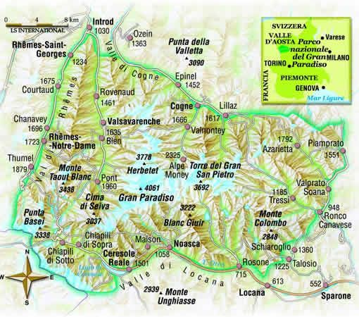 www.parchipertutti.it, cartina del Parco nazionale del Gran Paradiso