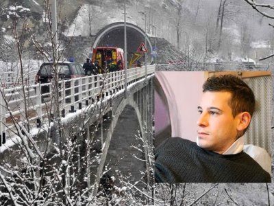 Il luogo dell'incidente e, nel riquadro, Alessandro Pisano (fonte testata on line L'Unione Sarda)