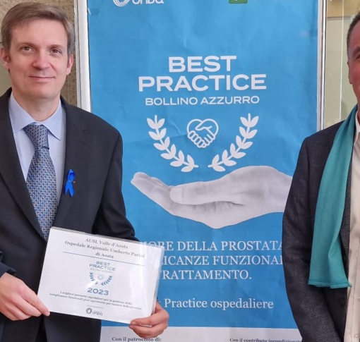 &quot;Bollino azzurro&quot; d'eccellenza per l'Urologia valdostana