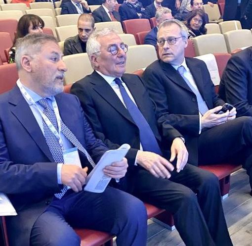 Il Presidente Sapia (da sn) insieme al Presidente di Unioncamere, Andrea Prete, e al Presidente nazionale di Confindustria, Carlo Bonomi