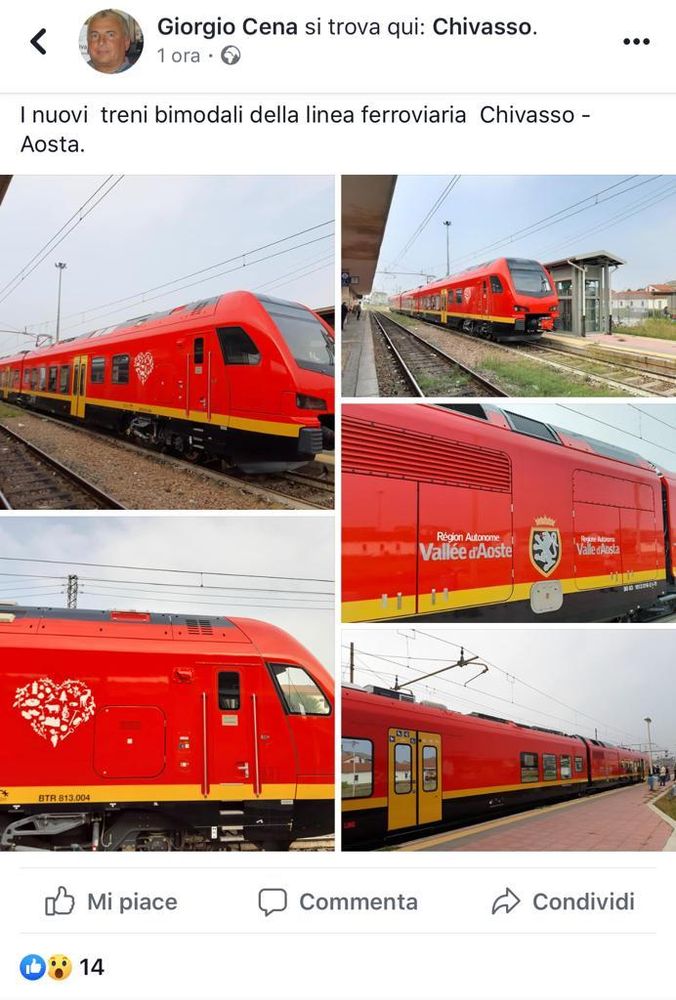 Arrivato in perfetto orario ad Aosta il primo treno bimodale