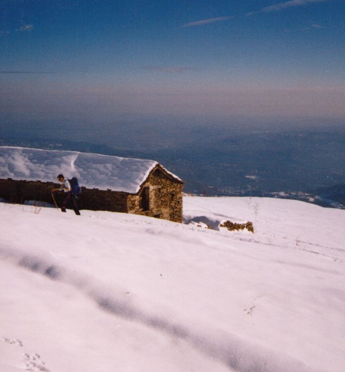 Crepuscolo  in inverno verso il Colle della Vittona