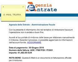 ALLERTA AGENZIA ENTRATE:  ATTENZIONE AI NUOVI TENTATIVI DI TRUFFA VIA EMAIL (PHISHING)