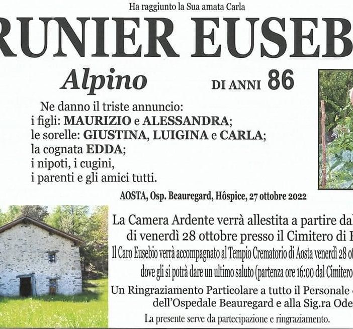 L'Alpino Eusebio Brunier è andato avanti