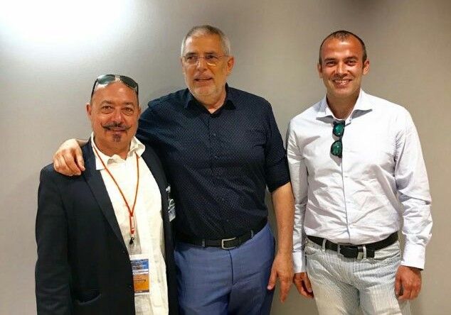 Da sn Maurizio Moncada, coordinatore nazionale Fit Cisl Reti, il segretario nazionale Nico Piras e il segretario regionale Domenico Crea