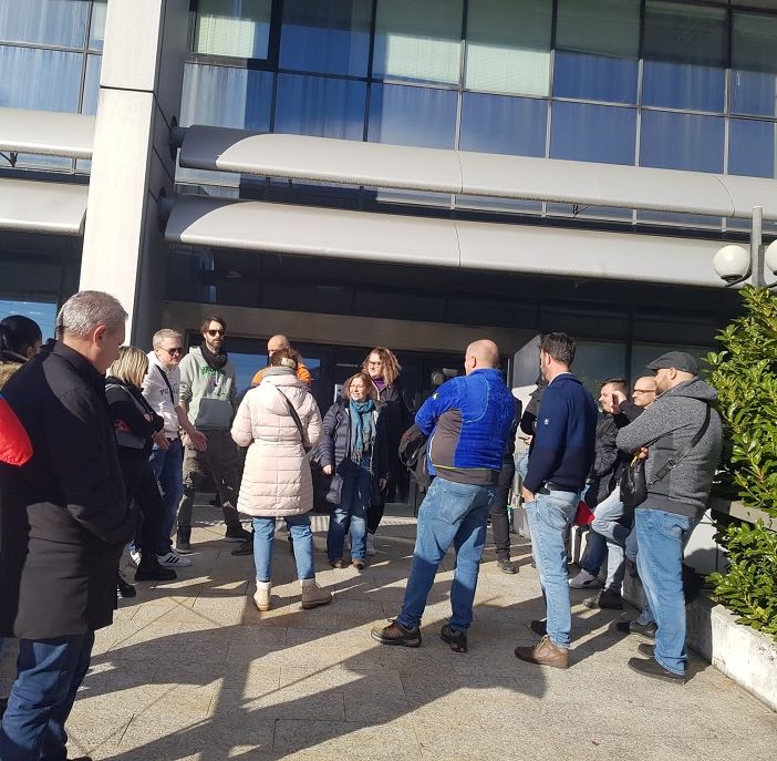 Momenti del presidio - Fotoservizio sindacati