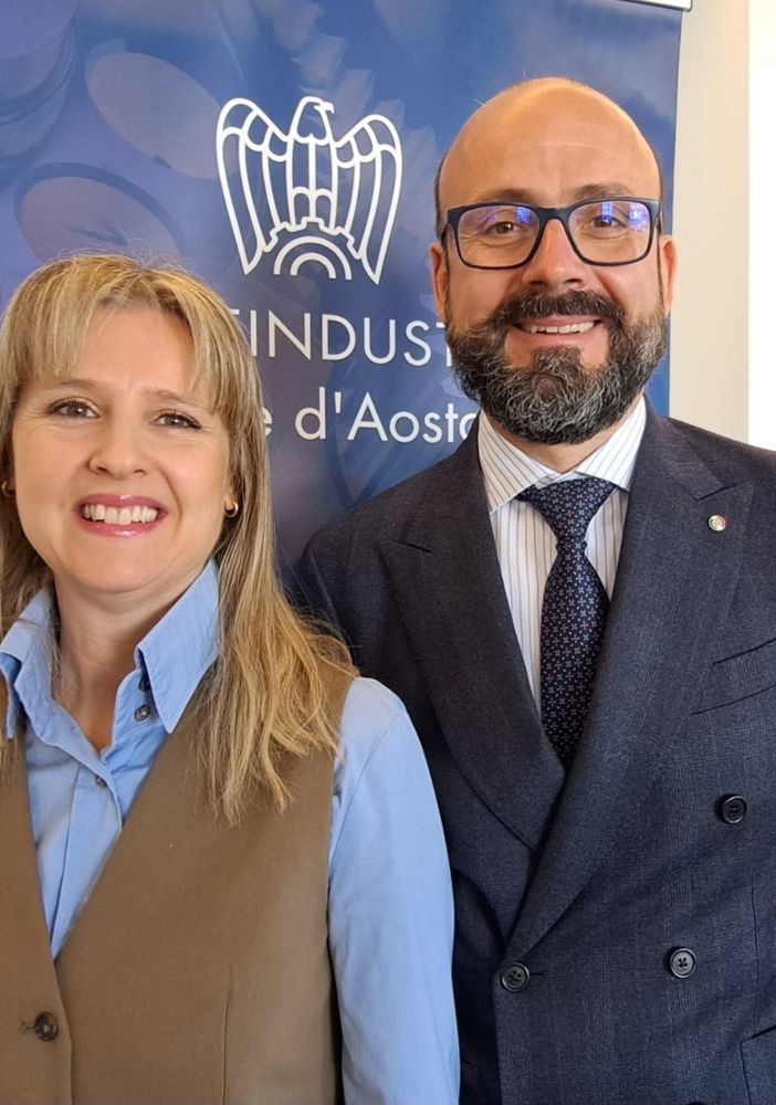 Elena Vittaz, presidente Piccola Industria Vda, Giovanni Baroni presidente nazionale Piccola Industria Confindustria