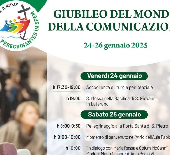 “Giubileo del mondo della comunicazione”: dal 24 al 26 gennaio a Roma