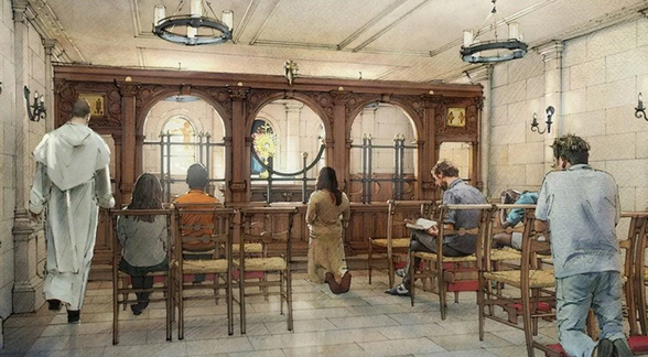 Come la cappella della Divina Misericordia a St.Joseph sarà in un dipinto