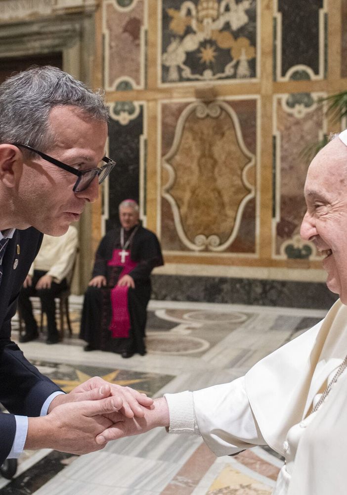 Corrado Jordan a tu per tu con Papa Francesco
