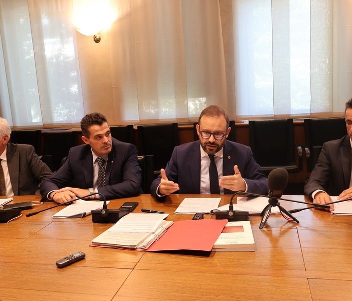 da sn: Diego Lucianaz, Dino Planaz, Stefano Aggravi (capogruppo) e Dennis Brunod (vice capogruppo)
