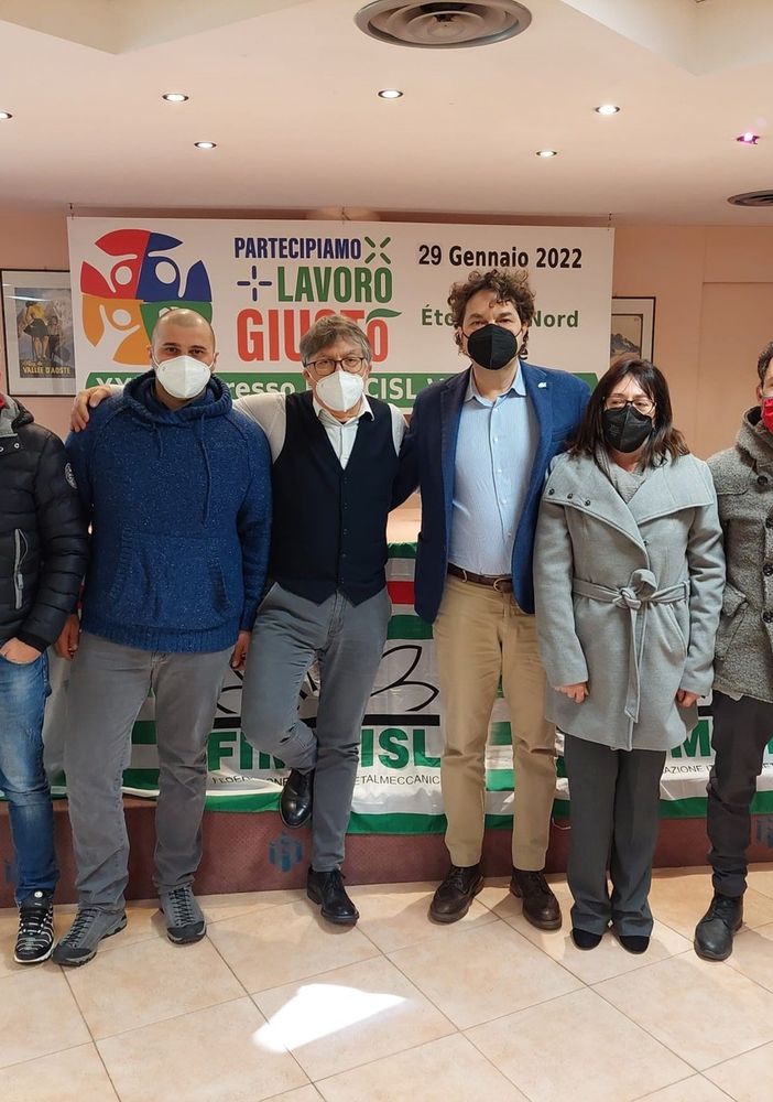 Fabio Fabiani, Hans Pistolesi, Fausto Renna, Massimiliano Nobis (Segr. Nazionale Fim Cisl), Cristina Perron, Mattia Droz