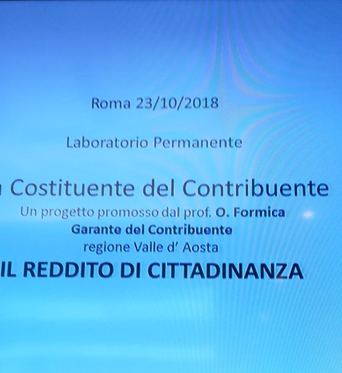 IL REDDITO DI CITTADINANZA:  IL PARERE  DEL PROF. FORMICA A ROMA