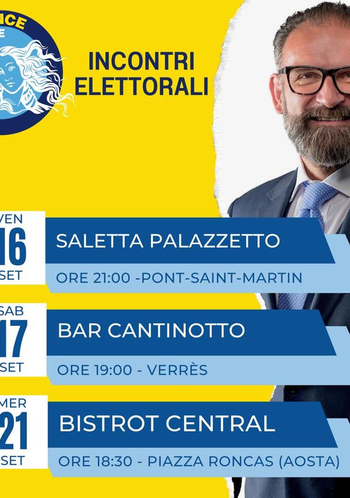 Elezioni: CALENDARIO PROSSIMI INCONTRI PUBBLICI DI RENAISSANCE