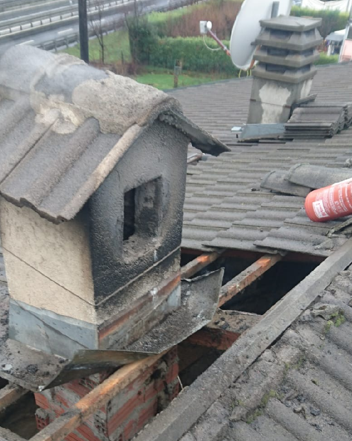 Incendio  canna fumaria in regione Tzamberlet ad Aosta