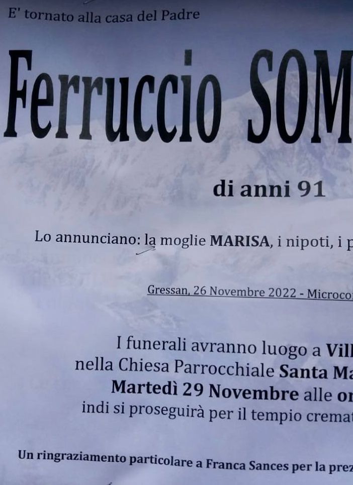 L'Alpino Ferruccio Sommariva è andato avanti