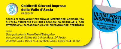 Ultimi posti disponibili per la scuola di formazione per giovani imprenditori agricoli