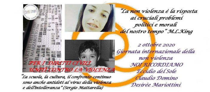2 OTTOBRE GIORNATA INTERNAZIONALE DELLA NON VIOLENZA