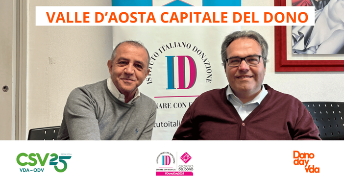 Il Presidente Csv Claudio Latino ed il Presidente dell'Istituto Italiano Donazione, Alberto Fontana