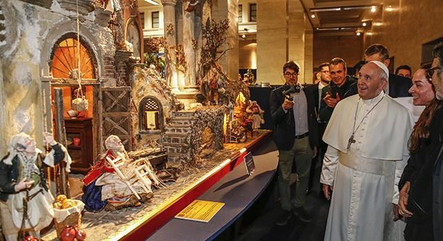 PAPA: Visita alla mostra «100 Presepi in Vaticano»