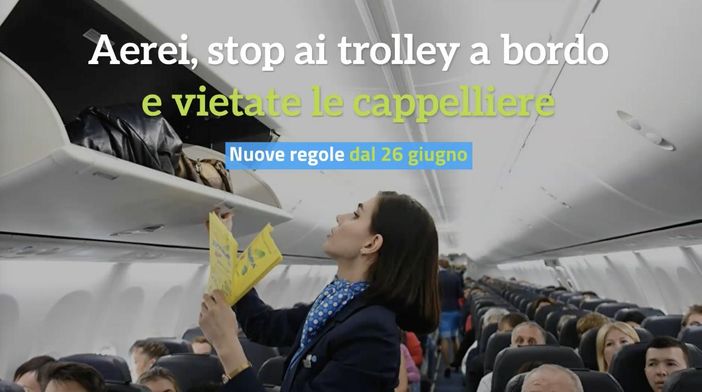Bagagli a mano; Enac: vieta uso cappelliere a bordo degli aerei