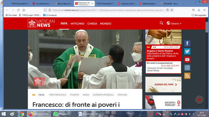 PAPA: di fronte ai poveri i cristiani organizzino la speranza