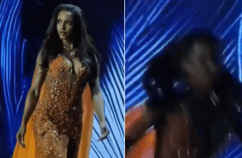 Incidente a Miss Universo, cade dalla passerella e finisce in barella Incidente a Miss Universo, cade dalla passerella e finisce in barella