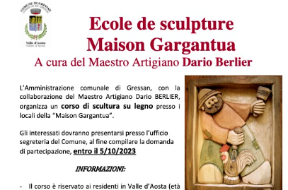 Corso di scultura su legno alla Maison Gargantua a Gressan Corso di scultura su legno alla Maison Gargantua a Gressan