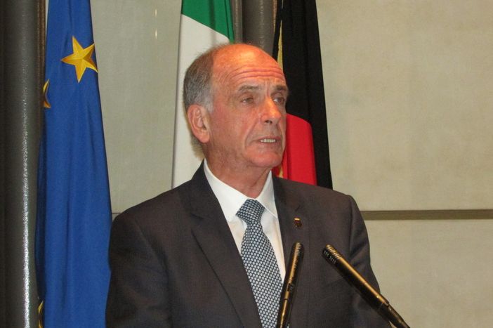 Il Presidente Rollandin durante il suo intervento alla Festa della Valle d'Aosta