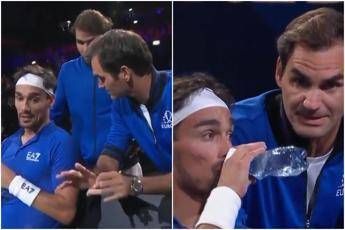 Fognini si lamenta, Federer e Nadal diventano allenatori: la scena iconica in Laver Cup Fognini si lamenta, Federer e Nadal diventano allenatori: la scena iconica in Laver Cup