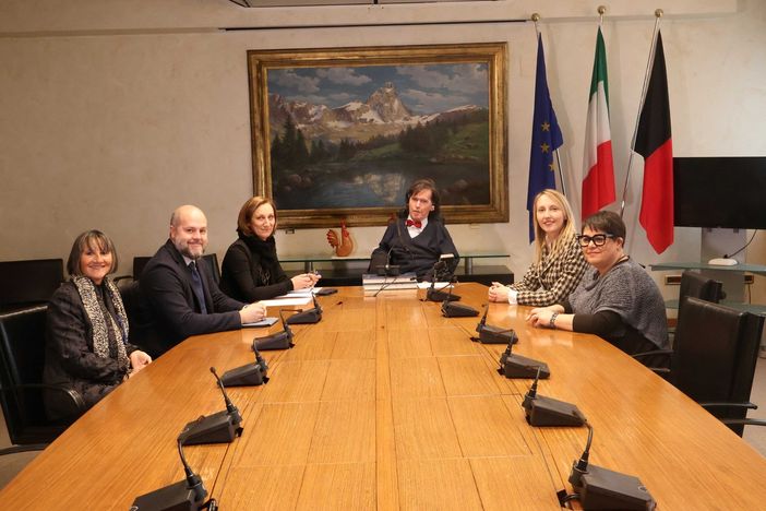 Da sinistra a destra: Laura Mangosio, Cristiano Pivato, Silvia Menzio (dirigente Consiglio), Alberto Bertin, Elena Boschini, Simonetta Padalino