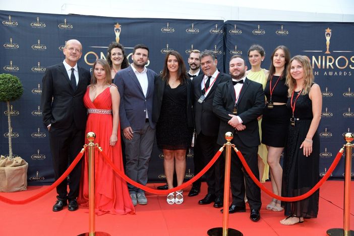 Il team di Oniros Film Awards da Sinistra verso destra: i presentatori Roberto Accornero e Il team di Oniros Film Awards da Sinistra verso destra: i presentatori Roberto Accornero e