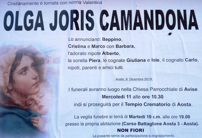 LUTTI: Morta mamma dell'alpinista Marco Camandona LUTTI: Morta mamma dell'alpinista Marco Camandona