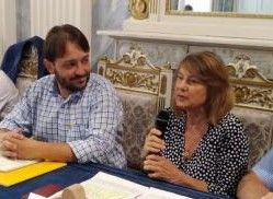 Davide Jaccod e Antonella Marcoz durante la presentazione di GiocAosta Davide Jaccod e Antonella Marcoz durante la presentazione di GiocAosta