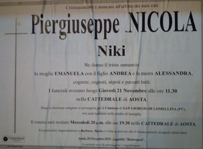 Addio al farmacista Pier Giuseppe Nicola Addio al farmacista Pier Giuseppe Nicola