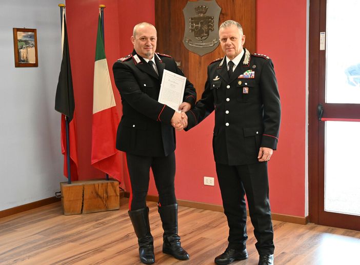 L’Appuntato Scelto Q.S. Riccardo Vannucci con il Col. Livio Propato Comandante del Gruppo