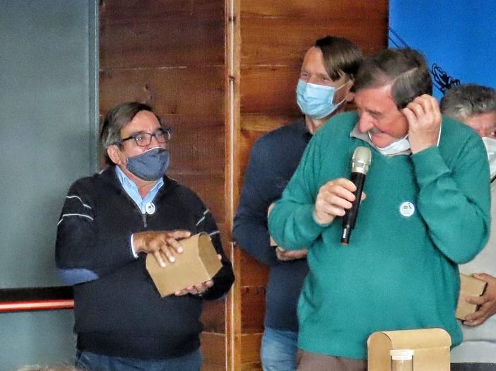 Da sn Renzo Caddeo con il sindacalista valdostano e leader del Savt Guido Corniolo