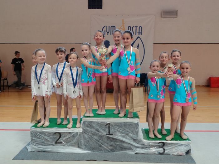 Il podio della categoria giovani. Nell'articolo Trofeo Ritmo Day e Riccione