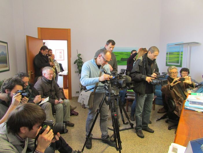 Giornalisti alla conferenza stampa