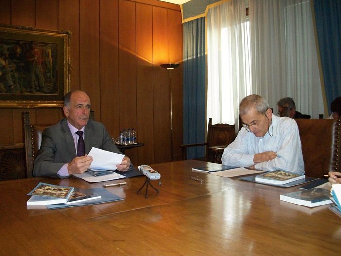 Augusto Rollandin e Luigi Calderola alla presentazione del Messager valdotain 2016